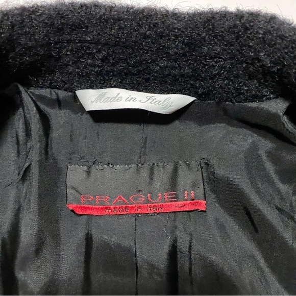 Prague II Italian Black Tuxedo Blazer Jacket Size 6 Sherpa Business Casual - Picture 10 of 16